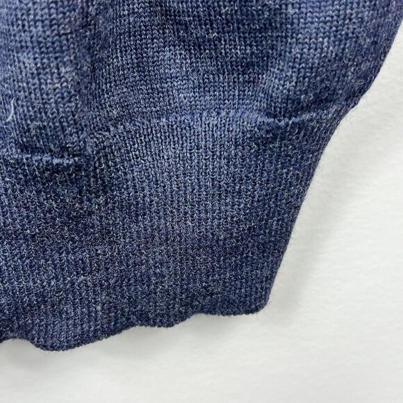 Tricots St. Raphael Blue Gray Argyle Virgin Wool Sweater Vest Large Knit - Picture 8 of 9